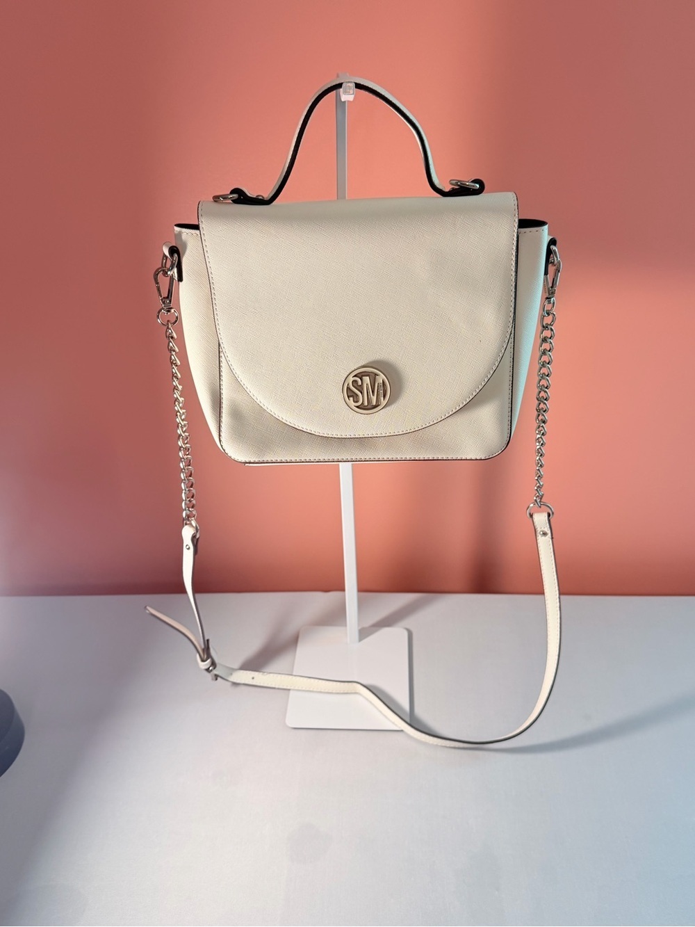 Steve Madden Cream Top-Handle Satchel Bag - Picture 5 of 5